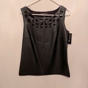 INC sleeveless Non-Leather Top - BNWT - Black